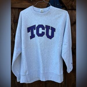 Champion Light Gray Reverse Weave TCU Sweatshirt